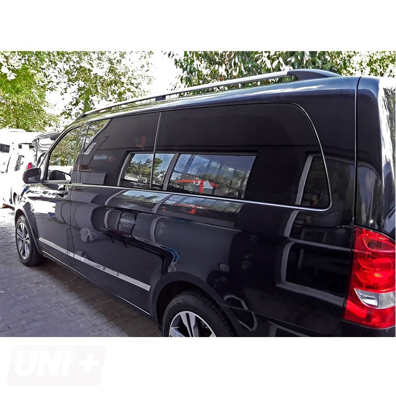Omtec Solid podélné střešní nosiče odstín stříbrné - Mercedes-Benz Vito (EXTRA LONG)