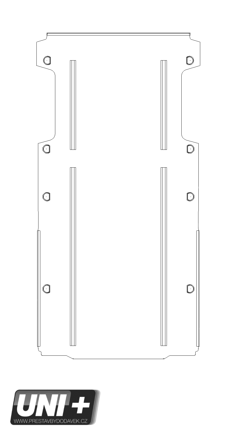 Podlaha - překližka integrované Airline lišty Citroen Jumper, Peugeot Boxer, Fiat Ducato | L2 