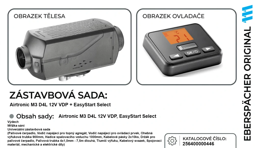 Airtronic D4 12V G3 | zástavbová sada + ovladač SELECT