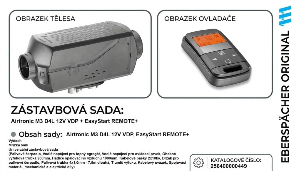 Airtronic D4 12V G3 | zástavbová sada + ovladač REMOTE+