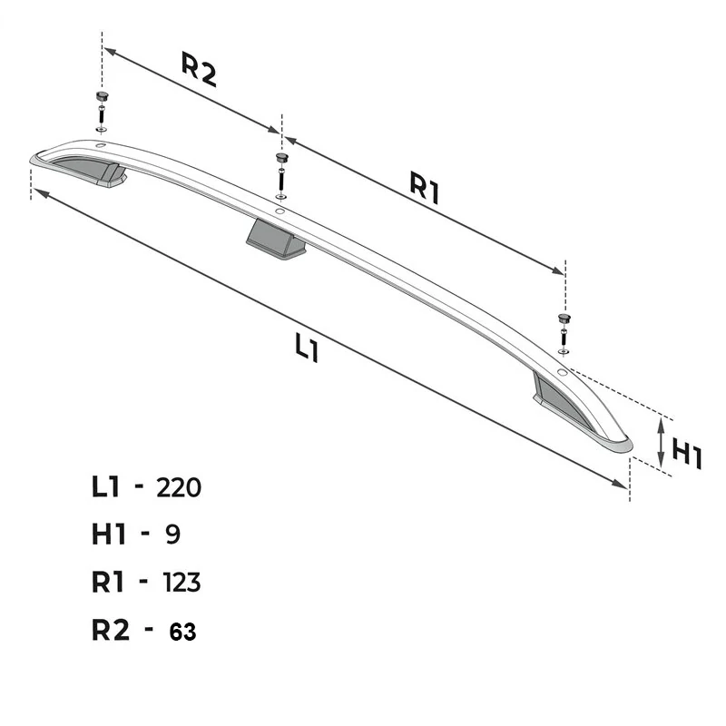 Omtec podélné střešní nosiče stříbrné – Citroen Berlingo / Peugeot Partner / Opel Combo / Toyota PROACE CITY | prodloužená verze