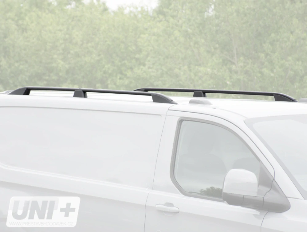 Omtec podélné střešní nosiče černé - Ford Transit Custom V710 L1 (SWB)