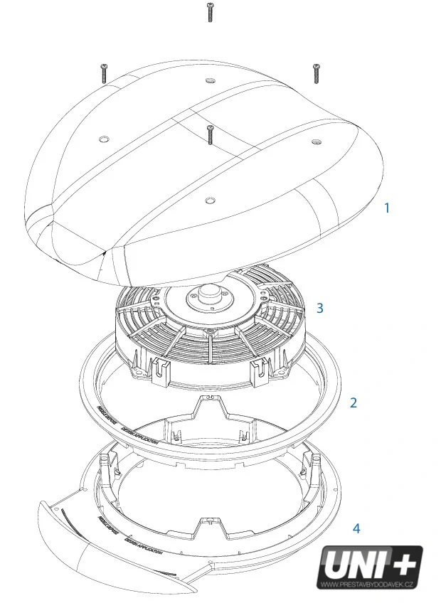 Střešní ventilátor Eberspächer ADT 750 – 12V / 40W