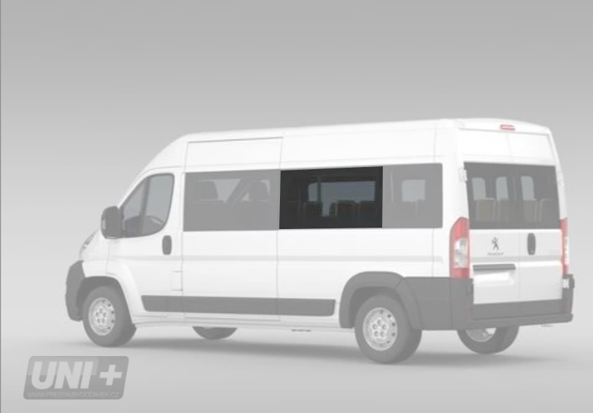 Boční levé pevné okno za C sloupek - Citroen Jumper / Peugeot Boxer / Fiat Ducato (L3-L4)