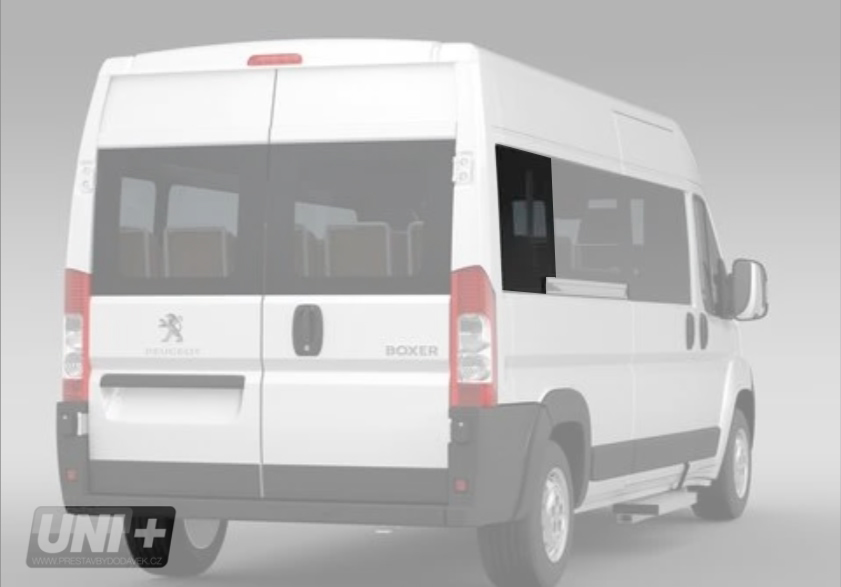 Boční pravé pevné okno k D sloupku - Citroen Jumper / Peugeot Boxer / Fiat Ducato (L3)