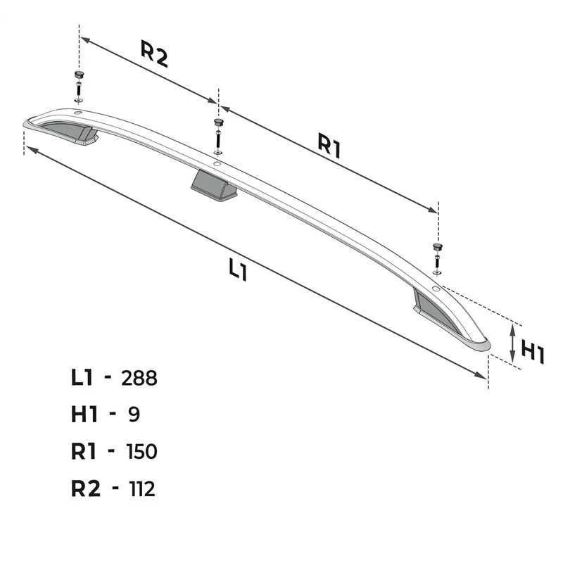 Omtec podélné střešní nosiče stříbrné - Renault Trafic / Opel Vivaro / Fiat Talento (L2)