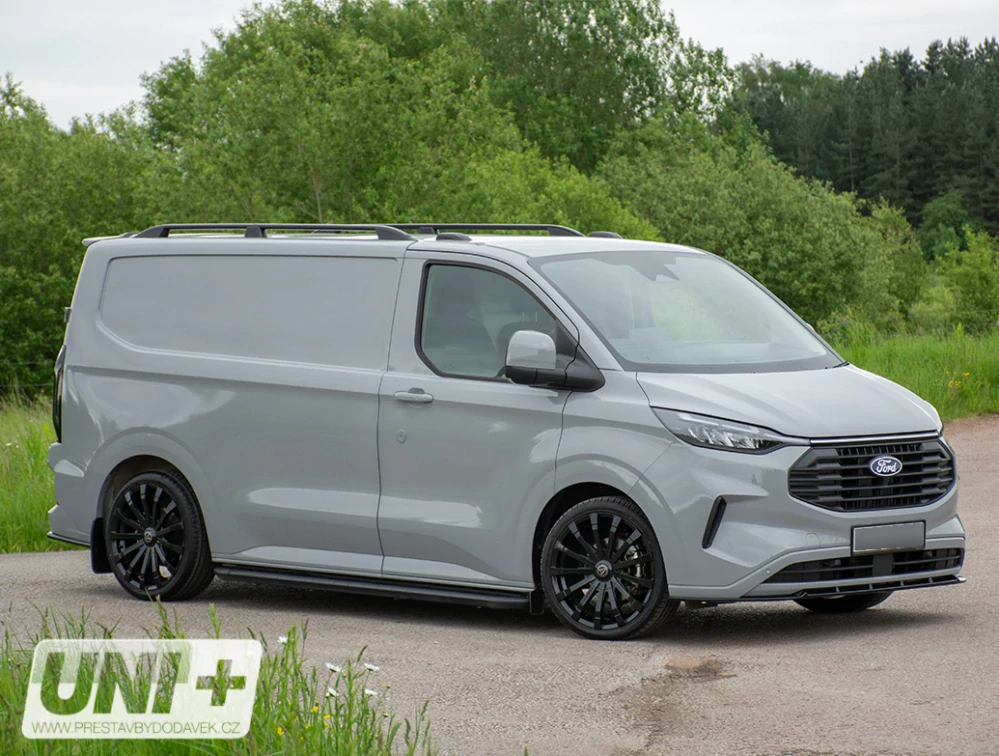Omtec podélné střešní nosiče černé - Ford Transit Custom V710 L1 (SWB)
