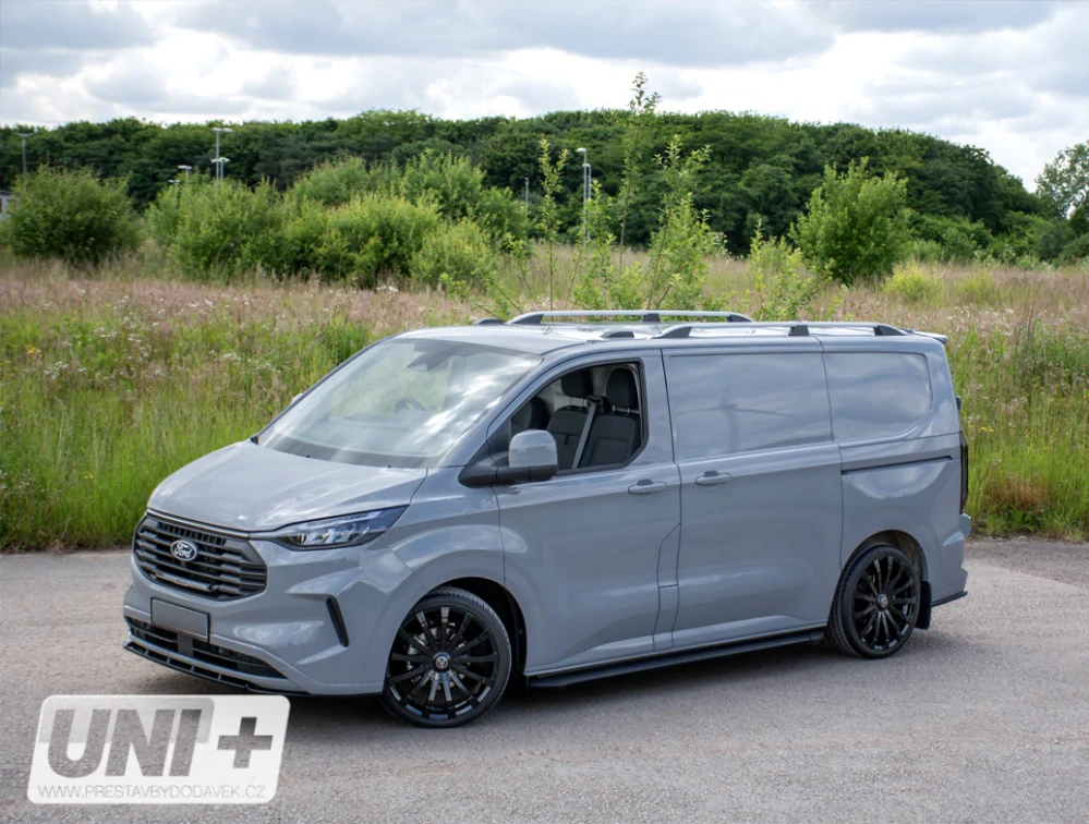 Omtec podélné střešní nosiče stříbrné - Ford Transit Custom V710 L1 (SWB)