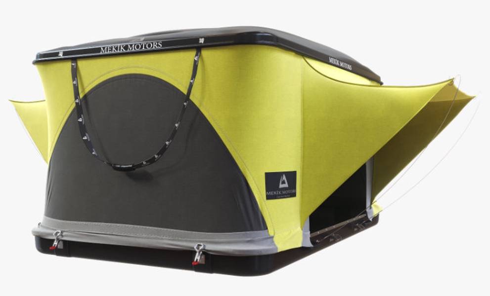 Střešní stan Mekik Motors OTAK360 | černá skořepina / žlutá látka