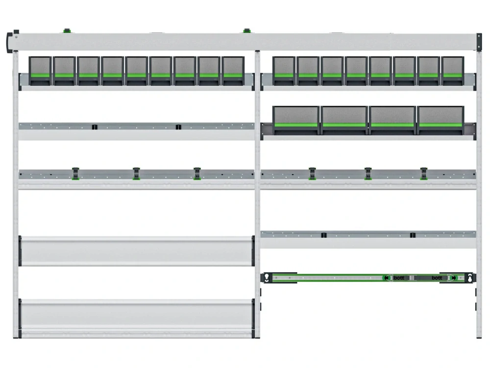 Bott vario3 Regálová sestava L2H2 „Green package“
