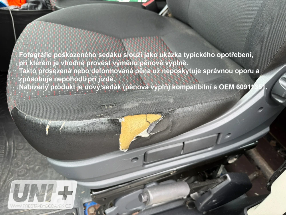 Náhradní pěnový podsedák FIAT Ducato