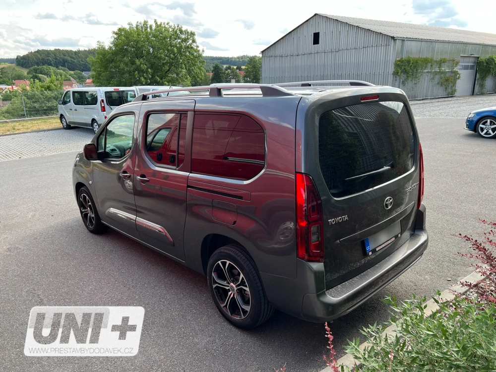 Omtec podélné střešní nosiče stříbrné – Citroen Berlingo / Peugeot Partner / Opel Combo / Toyota PROACE CITY | prodloužená verze