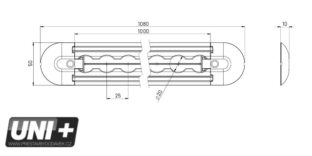 LED Airline lišta 1 M