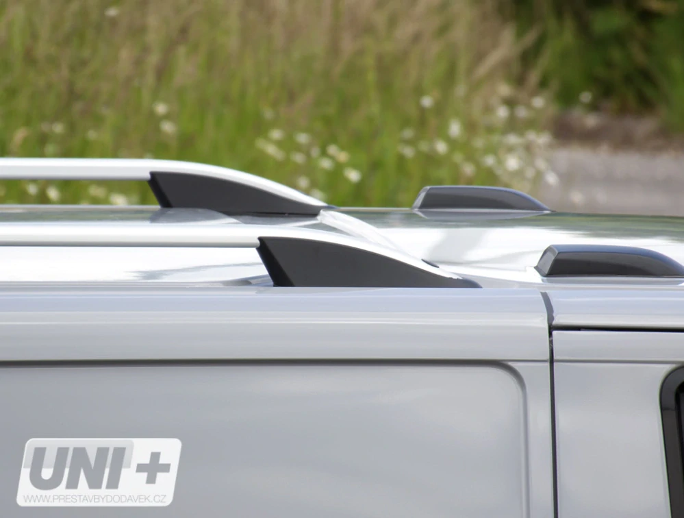 Omtec podélné střešní nosiče stříbrné - Ford Transit Custom V710 L1 (SWB)