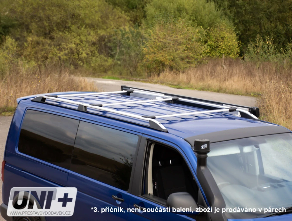 Omtec příčníky stříbrné - Volkswagen T5/T6 a T6.1 | Mercedes-Benz Vito W477/W639