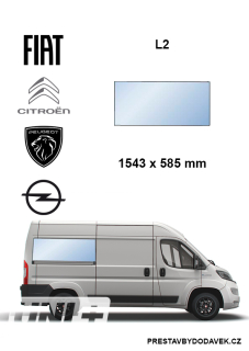 Boční pravé pevné okno za C sloupek - Citroen Jumper / Peugeot Boxer / Fiat Ducato (L2)