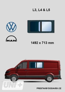 Boční levé posuvné okno L3, L4 a L5 | Volkswagen Crafter/ MAN TGE