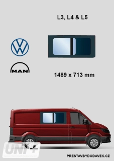 Boční pravé posuvné okno L3, L4 a L5 | Volkswagen Crafter/ MAN TGE