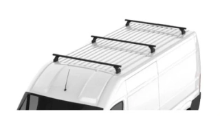 Střešní nosič CRUZ ALU Cargo Dark (Citroen Jumper, Peugeot Boxer, Fiat Ducato) (3 příčníky) (L1H1-L4H3)