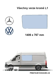Boční levé pevné okno - Mercedes-Benz Sprinter / Volkswagen Crafter