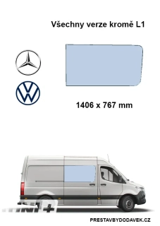 Boční pravé pevné okno - Mercedes-Benz Sprinter / Volkswagen Crafter