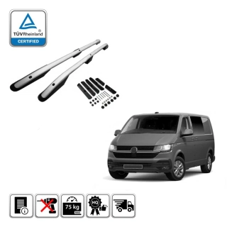 Omtec podélné střešní nosiče stříbrné Volkswagen Transporter T5/T6 a T6.1 - krátký rozvor