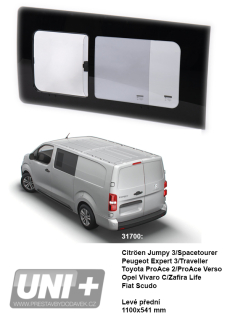 Boční posuvné okno Carbest tónované – Citroen Jumpy / Peugeot Expert / Toyota Proace  | levé