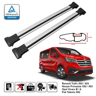 Omtec příčníky stříbrné - X82 Renault Trafic 2014- | X83 2001-2014