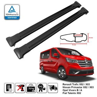 Omtec příčníky černé - X82 Renault Trafic 2014- | X83 2001-2014 