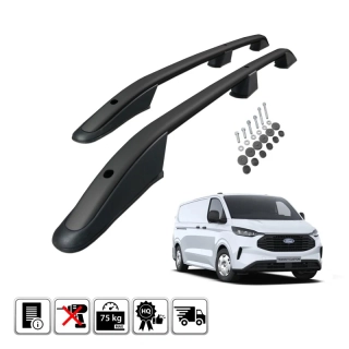 Omtec podélné střešní nosiče černé - Ford Transit Custom V710 L1 (SWB)