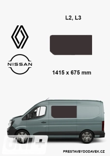 Boční levé pevné okno L2, L3 | Renault Master XDD / Nissan Interstar XDD