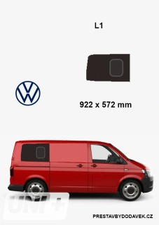 Boční zadní pravé posuvné okno L1 | Volkswagen Transporter T5, T6