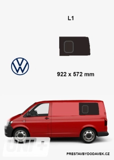 Boční zadní levé posuvné okno L1 | Volkswagen Transporter T5, T6