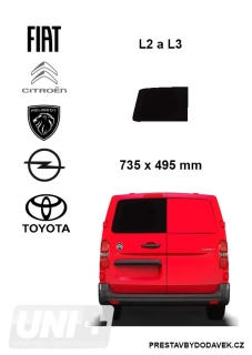 Levé pevné okno křídlových dveří | Citroen Jumpy / Peugeot Expert / Fiat Scudo / Opel Vivaro / Toyota Proace