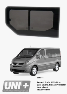 Boční posuvné okno Carbest tónované – Renault Trafic | levé