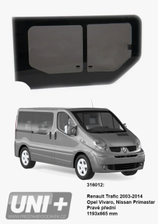 Boční posuvné okno Carbest tónované – Renault Trafic | pravé