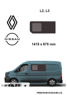 Boční levé posuvné okno L2, L3 | Renault Master XDD / Nissan Interstar XDD