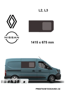 Boční pravé posuvné okno L2, L3 | Renault Master XDD / Nissan Interstar XDD