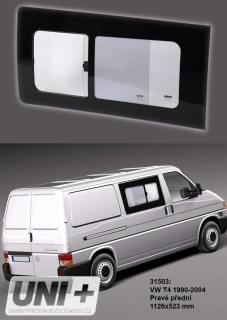 Boční posuvné okno Carbest tónované – Volkswagen Transporter T4 | pravé