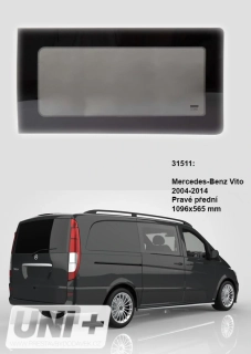 Pravé pevné boční okno pro Mercedes-Benz Vito W639 (2004–2014)