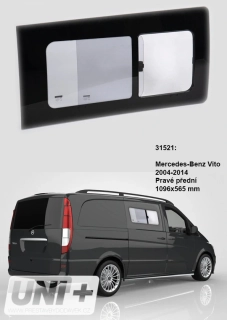 Pravé posuvné boční okno pro Mercedes-Benz Vito W639 (2004–2014)
