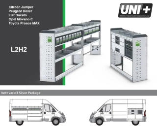 Bott vario3 Regálová sestava L2H2 „Silver package“