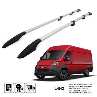 Hliníkové podélné střešní nosiče stříbrné L4H2 - Fiat Ducato
