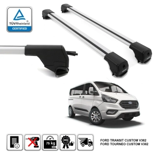 OMTEC Elegance High V1 Silver – příčníky na hagusy Ford Tourneo Custom V362