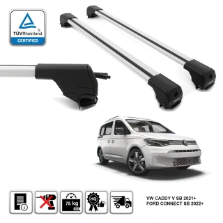 OMTEC Elegance High V1 Silver – příčníky na hagusy Volkswagen Caddy V