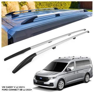 Omtec Solid podélné střešní nosiče odstín stříbrné - Volkswagen Caddy V MAXI