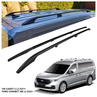 Omtec Solid podélné střešní nosiče černé - Volkswagen Caddy V MAXI