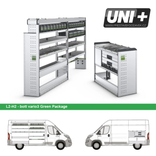 Bott vario3 Regálová sestava L2H2 „Green package“