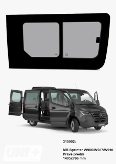 Boční posuvné okno Carbest tónované – Mercedes-Benz Sprinter | pravé