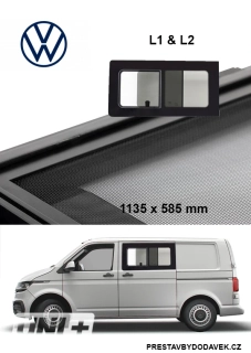 Boční posuvné okno Carbest tónované s integrovanou moskytiérou – VW Transporter T5,T6 | levé